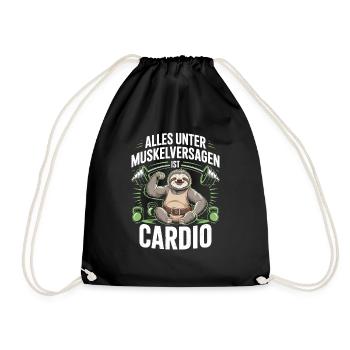 Lustiges Gym Faultier Design - Turnbeutel - Schwarz - Vorne