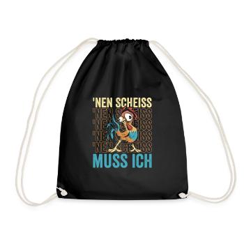 Nen Scheiß muss ich – Einfach mal entspannen - Turnbeutel - Schwarz - Vorne