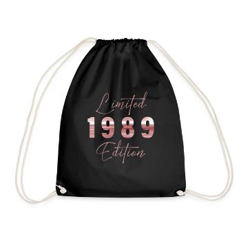 Minimalist Limited 1989 Edition Geburtstag Pastel - Turnbeutel - Schwarz - Vorne