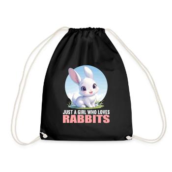 Hasen Hase - Turnbeutel - Schwarz - Vorne