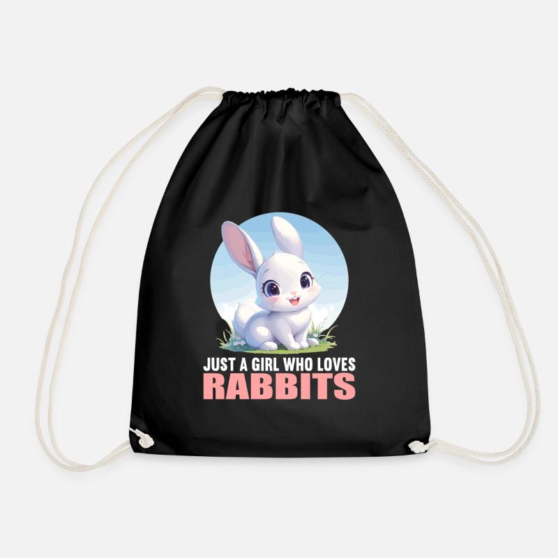 Hasen Hase - Turnbeutel - Schwarz