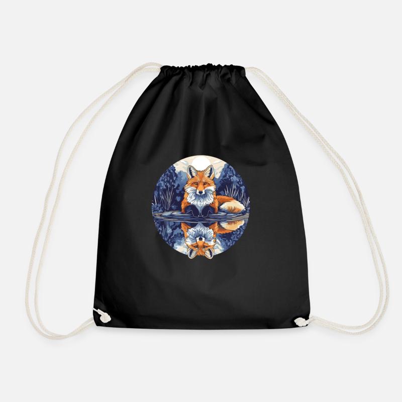 Renard avec réflexion - Sac de sport léger - noir