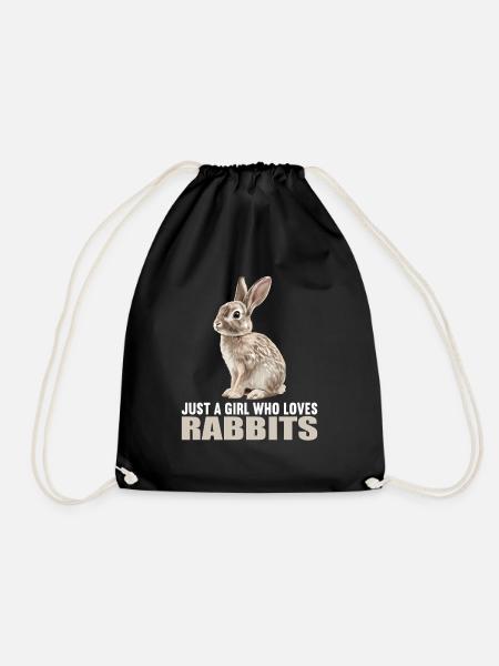 Hasen Hase - Turnbeutel - Schwarz