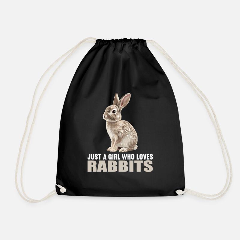 Hasen Hase - Turnbeutel - Schwarz