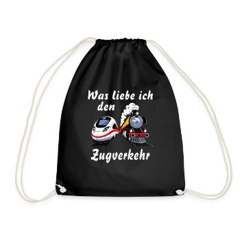 TRAIN What do I love about train transport - Drawstring Bag - black - Front