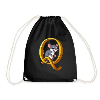 LETTER Q - Drawstring Bag - black - Front