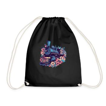 Magie du train de fleurs - Sac de sport léger - noir - Devant