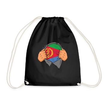 Eritrea Stolz Entfaltet Flagge - Turnbeutel - Schwarz - Vorne