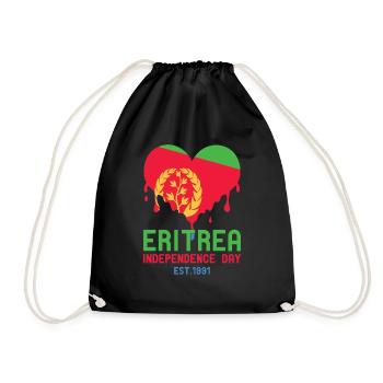 Eritrea Unabhängigkeitstag Est. 1991 Herz - Turnbeutel - Schwarz - Vorne