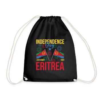 Eritrea Unabhängigkeitstag 24th May 1991 - Turnbeutel - Schwarz - Vorne