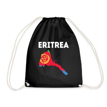Eritrea Karte Mit Flagge Und Wappen - Turnbeutel - Schwarz - Vorne