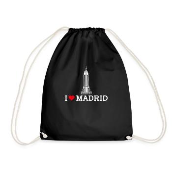 I Love Madrid Cool Heart Flag Empire Spain Lover - Drawstring Bag - black - Front