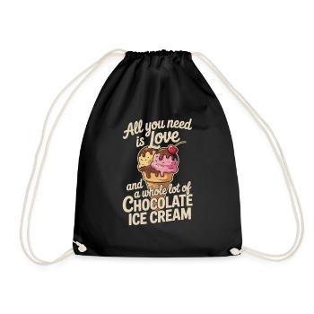Cream Love – Chocolate and More - Drawstring Bag - black - Front