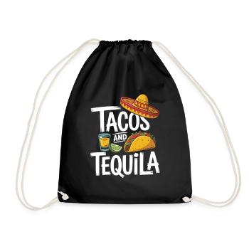Tacos and Tequila Party Shirt - Drawstring Bag - black - Front