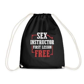 Chemise d’instructeur de sexe - Première leçon gratuite - Sac de sport léger - noir - Devant