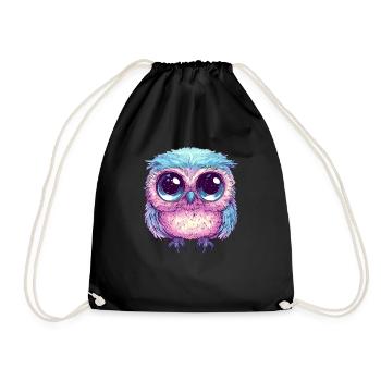 Hibou pastel mignon - Sac de sport léger - noir - Devant
