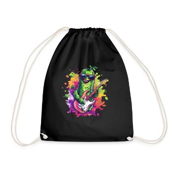 Rockige Gitarre-Gurke - Turnbeutel - Schwarz - Vorne