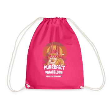 Pawcelona Barcelona Katzendesign - Turnbeutel - Fuchsia - Vorne