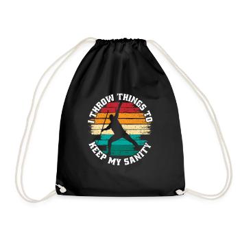 Javelin I Throw Things To Keep My Sanity - Drawstring Bag - black - Front