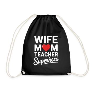 Épouse, maman, enseignante, héroïne - Sac de sport léger - noir - Devant