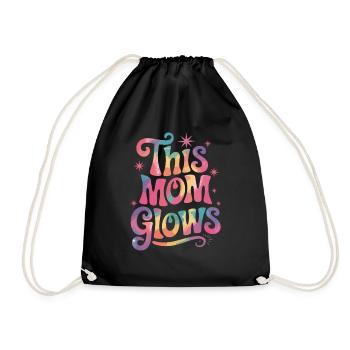 Proud mom with glow effect - Drawstring Bag - black - Front