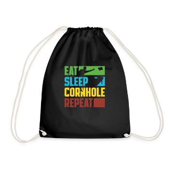 Manger Dormir Cornhole Joueur récurrent - Sac de sport léger - noir - Devant