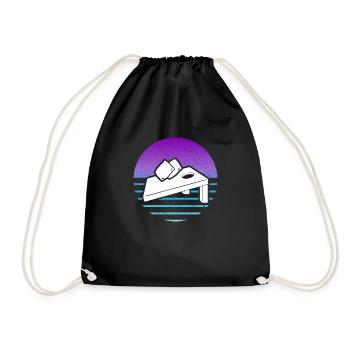 Cornhole Spieler Retro Stil Design - Turnbeutel - Schwarz - Vorne