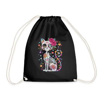 Chat Crâne de Sucre – Día de los Muertos - Sac de sport léger - noir - Devant