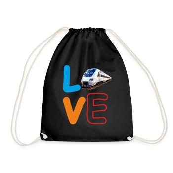 LOVE TRAIN TRAIN - Drawstring Bag - black - Front