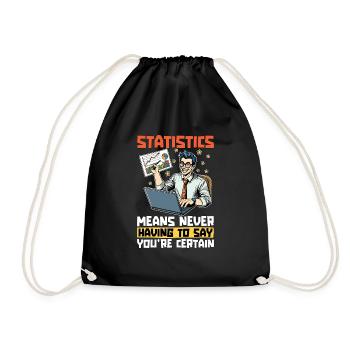 Statistics Means Never Accounting Statistician - Drawstring Bag - black - Front