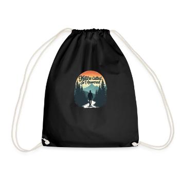 Nature Called Hiker Landscape - Drawstring Bag - black - Front