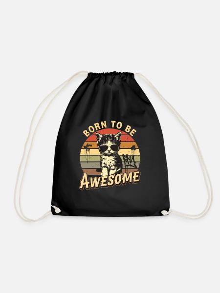 Born to Be Awesome - Turnbeutel - Schwarz