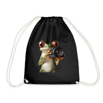 Frosch - Turnbeutel - Schwarz - Vorne