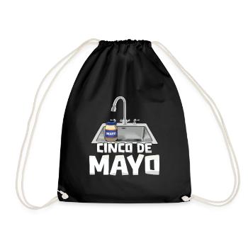 Cinco De Mayo Funny Washbasin Motif - Drawstring Bag - black - Front