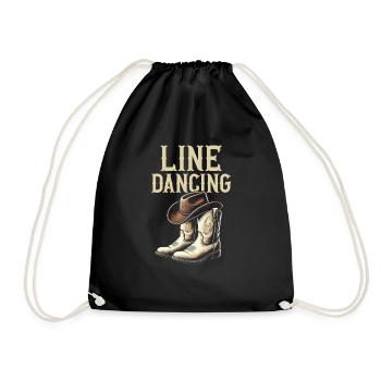Line Dance Liebhaber Cowboy Line Dancer - Turnbeutel - Schwarz - Vorne