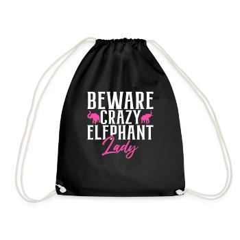 Elephant Lovers Gifts - Drawstring Bag - black - Front