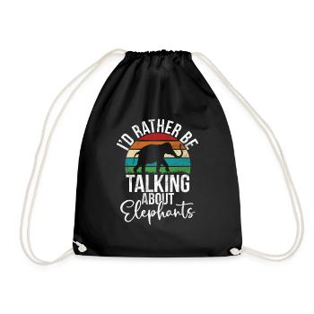 Elephant Lovers Gifts - Drawstring Bag - black - Front