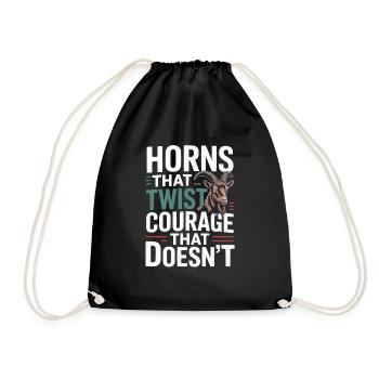 Markhor Lover Wildlife Animal Wild Goat Pakistan - Drawstring Bag - black - Front