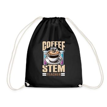 STEM Teacher Coffee Data Analysis Coffee Lover - Drawstring Bag - black - Front
