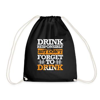 Barkeeper Barmann Bartending - Turnbeutel - Schwarz - Vorne