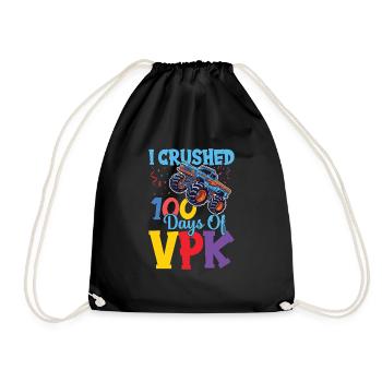 I have 100 days of vpk - Drawstring Bag - black - Front