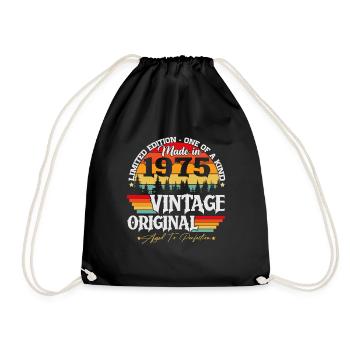 Original 1975 Vintage Vintage Retro Birthday - Drawstring Bag - black - Front