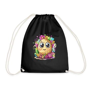 Fleur de patate heureuse - Sac de sport léger - noir - Devant