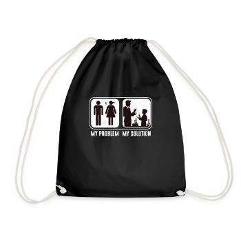 STEM Teacher My Problem My Solution Pictogram Dad - Drawstring Bag - black - Front