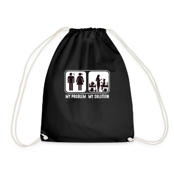 STEM Teacher My Problem My Solution Pictogram Mom - Drawstring Bag - black - Front