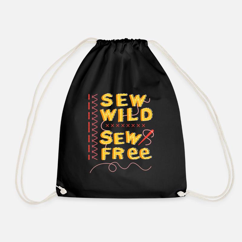 Sew Wild Sew Free – Creative Sewing Lover - Drawstring Bag - black