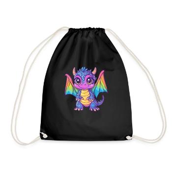 Bunter Baby-Drache - Turnbeutel - Schwarz - Vorne