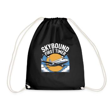 First time flying Travel Memory Sky - Drawstring Bag - black - Front