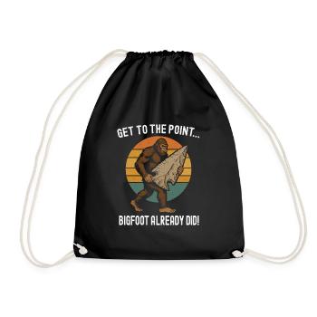 Bigfoot with arrowhead flint - Drawstring Bag - black - Front