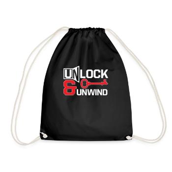 Escape Room Unlock & Unwind - Turnbeutel - Schwarz - Vorne